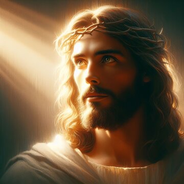 Jesus Christ with light rays 
