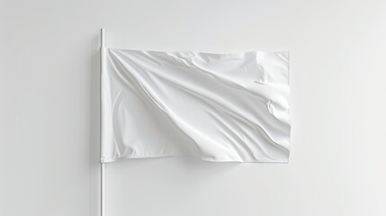 Design simplicity! White blank flag template isolated on a white background, offering a clean canvas for creativity and branding