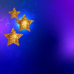 Golden Star background. Новогодний праздничный фон.