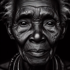 Portrait of an elderly African  woman