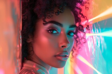 Fototapeta premium Close up of a beautiful woman with gorgeous make up