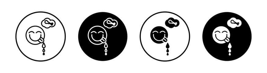 Hungry flat line icon set. Hungry Thin line illustration vector