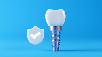 dental implant and dental inspection teeth. Medical dentist tool,3D render