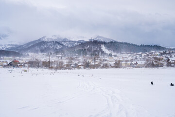 Fototapeta na wymiar View of Bakuriani, winter resort in Georgia