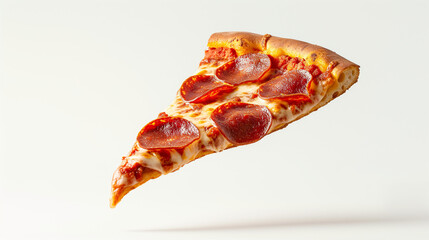 A tempting and mouthwatering template comes to life with a delicious and tasty slice of pepperoni pizza 