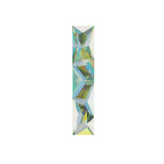 Low Poly 3D Letter I in Multicolored fractal glass