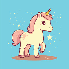 cute unicorn illustration cartoon style