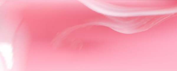 Pink spreading texture of cream, ice cream or icing. Light background of strawberry dessert, jelly or confectionery cream.