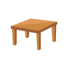 realistic table on white background. Wooden cafe and home decor furniture.Cartoon table.Wooden table isolated illustration