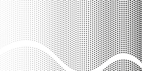 Dotted halftone waves. Abstract liquid shapes, wave effect point wave texture gradient isolated vector symbols set. Halftone graphic dot wave.eps10 - obrazy, fototapety, plakaty