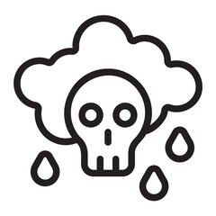 acid rain line icon