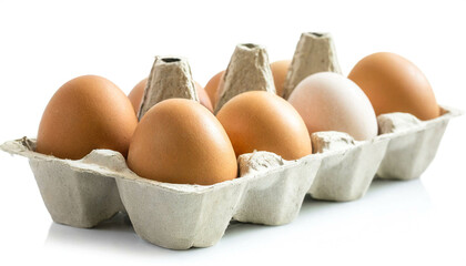 Eierkarton isoliert auf weißen Hintergrund, Freisteller