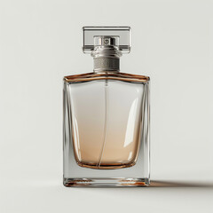Square Perfume Glass Bottle on Clean Background, Isolate object, Mock up - Generative AI