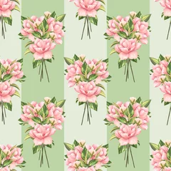 Foto op Aluminium Floral seamless pattern background. Seamless pattern with pink flowers. © Gribanessa