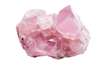 Rose Quartz Crystal on Transparent Background - obrazy, fototapety, plakaty