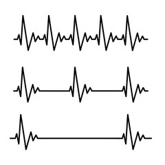 Normal heart rate shows the rhythm of the heart that is pumping. Line illustration on white background. Vector illustration