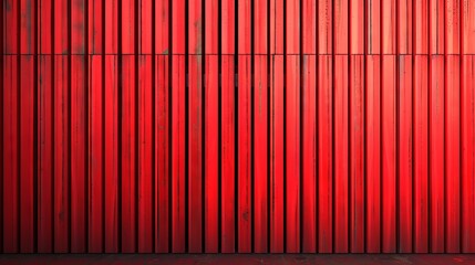 Abstract pattern of vibrant red metal slats creating a bold visual texture.