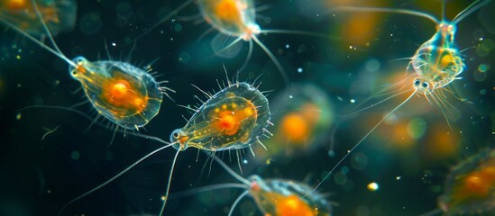 Mesmerizing Microscopic Image Reveals Abundant Zooplankton in Clear Water: Fleeting Glimpse of Daphnia