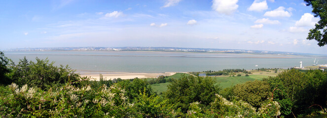 Beautiful panoramic view of the splendid bay of the Somme from the heights of the village of Saint...