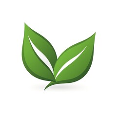 Naklejka premium green tea leaf logo, graphic on white background 