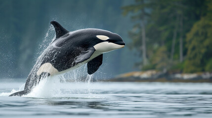 Obraz premium Killer Whale or orca Breaching
