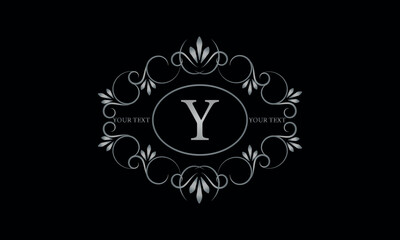 Logo design for hotel, restaurant and others. Monogram design with luxury letter Y on dark background