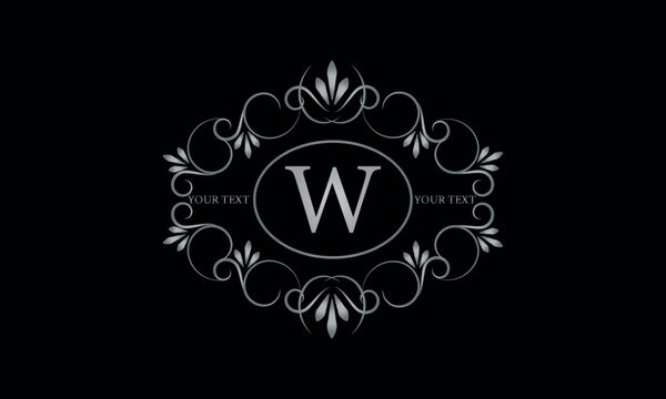 Logo design for hotel, restaurant and others. Monogram design with luxury letter W on dark background