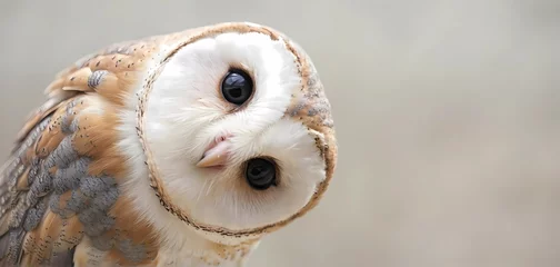 Poster Cute barn owl ( Tyto albahead ) close-up © jamal