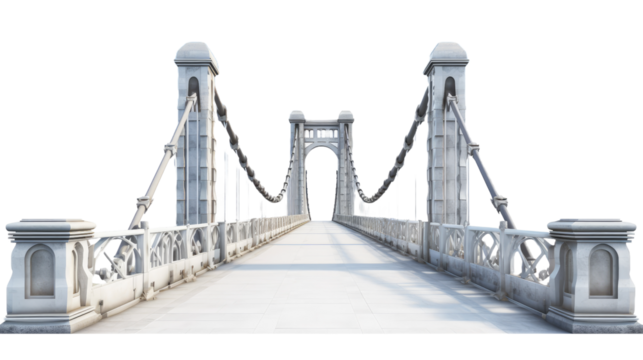 Bridge isolated on white or transparent background - Powered by Adobe