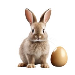 Obraz premium Cute Easter bunny isolated on white or transparent background