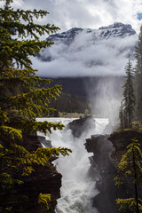 Summer in Athabasca Falls, Jasper National Park, Canada