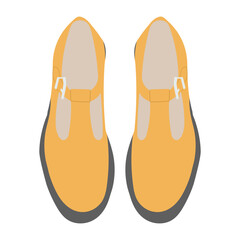 yellow women's shoes on a white background vector