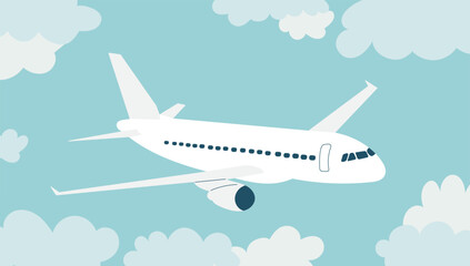 airplane in the clouds vector