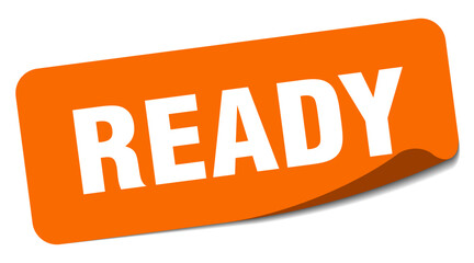 ready sticker. ready label