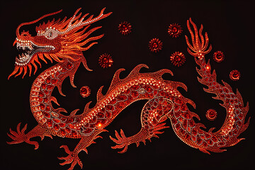 Obraz premium Fire chinese dragon