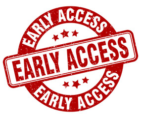 early access stamp. early access label. round grunge sign