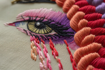 embroidery Art style featuring the eye