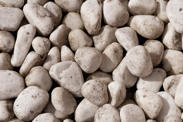 White and grey pebbles as background - 728014462