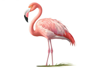Flamingo isoliert auf weißen Hintergrund, Freisteller