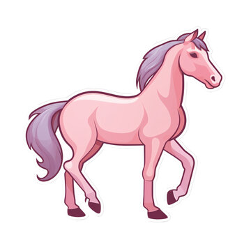 a cartoon of a pink horse