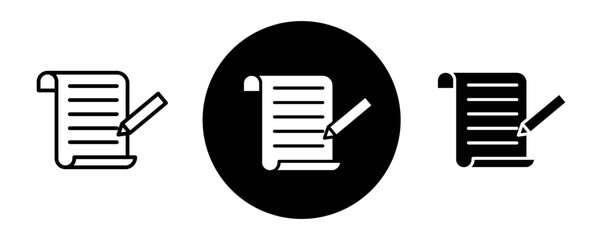 Draft outline icon collection or set. Draft Thin vector line art