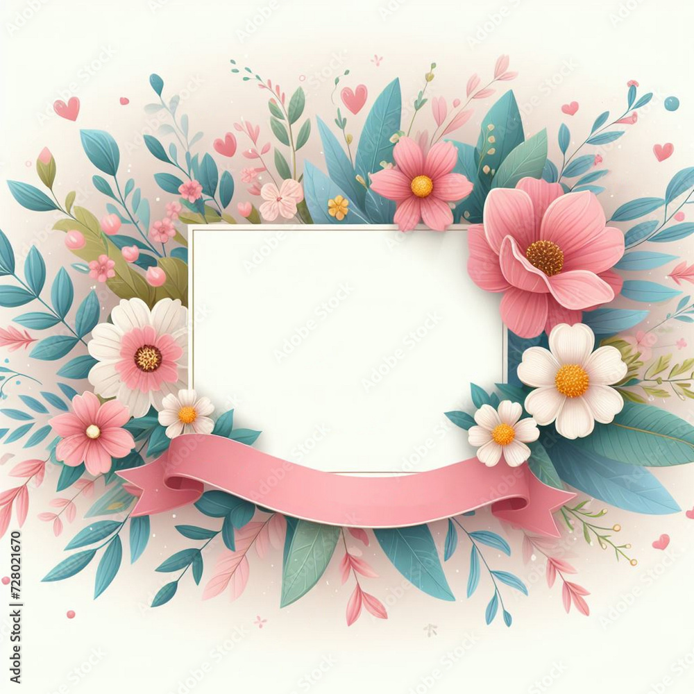 Wall mural Background with flowers. AI