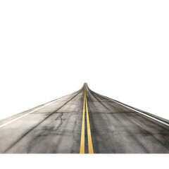 Highway road isolated on white or transparent background