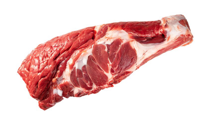 Fototapeta premium Raw ribeye beef steak isolated on transparent background. Top view.