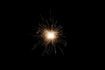 Fireworks bengal Flicker on a dark background. Easy to add lens flare effects for overlay designs...