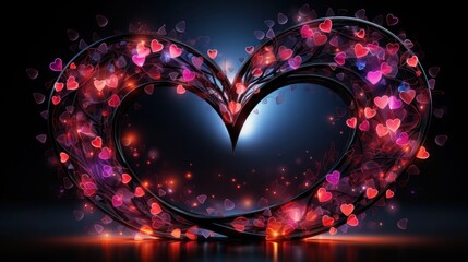 A Modern Valentine's Day Background with Sleek, Artistic Heart Designs.