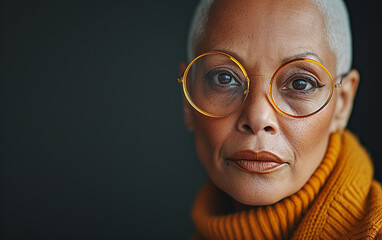 Multiracial Woman in Glasses and Scarf