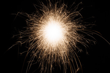 Fireworks bengal Flicker on a dark background. Easy to add lens flare effects for overlay designs or screen blending mode to make high-quality images.