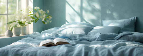 Peaceful Bedroom with Natural Light.
Sunlit bedroom with serene setting.