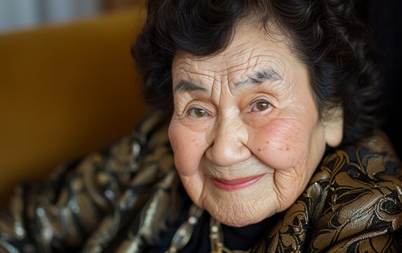 Multiracial Senior Woman Smiling